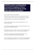Suffolk County Law Regarding Licensed Occupations Home Improvement Test Study Guide exam with correct answers