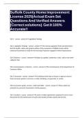 Suffolk County Home Improvement License 2025 Actual Exam Set Questions And Verified Answers