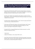 TSA-Security Awareness training for CFIs exam with correct answers