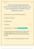 Pearson Vue National Health Insurance  Exam Newest 2025&sol;2026 Complete Questions And  Correct Detailed Answers &lpar;Verified Answers&rpar;  &vert;Brand New Version&excl;&excl;