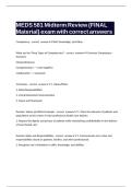 MEDS 581 Midterm Review &lpar;FINAL Material&rpar; exam with correct answers 