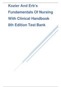 Kozier and Erb&rsquo;s Fundamentals of Nursing with Clinical Handbook &ndash; Complete Test Bank &lpar;8th Edition&rpar;