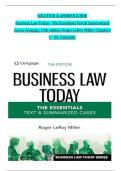 SOLUTION & ANSWER GUIDE Business Law Today - The Essentials Text & Summarized Cases&comma; Cengage&comma; 13th edition&comma; Roger LeRoy Miller&comma; Chapters 1 - 25&comma; Complete