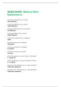HOSA BOWL Medical Math Conversions  Verified Answers And Questions 2026