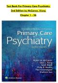 Test Bank For Primary Care Psychiatry 2nd Edition by Robert McCarron&comma; Glen Xiong Chapter 1 - 26
