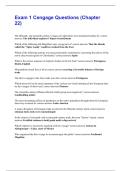 Exam 1 Cengage Questions &lpar;Chapter 22&rpar;  Questions & Answers Solved 100&percnt; Correct&excl;&excl;