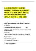 LICENSE INSTRUCTOR &sol;LICENSE EXAMINER TEST EXAM WITH CORRECT ACTUAL QUESTIONS AND CORRECTLY WELL DEFINED ANSWERS LATEST ALREADY GRADED A&plus; 2025 &ndash; 2026