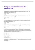Cengage Final Exam Review Pt&period;1 &lpar;Modules 1-4&rpar;  Questions & Answers Solved 100&percnt; Correct&excl;&excl;