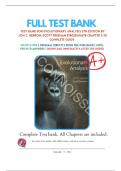 Test Bank For Evolutionary Analysis 5th Edition By Jon C. Herron; Scott Freeman 9780321616678 Chapter 1-20 Complete Guide .