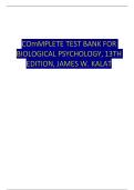 TEST BANK FOR Biological Psychology 13th Edition by James Kalat &comma; ISBN&colon; 9781337408202 &vert;Complete Test Bank&vert; All Chapters Covered&comma; Guide A&plus;
