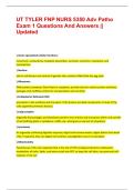 UT TYLER FNP NURS 5350 Adv Patho Exam 1 Questions And Answers &vert;&vert; Updated