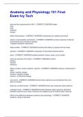 Anatomy and Physiology 101 Final Exam Ivy Tech  Verified Answers And Questions 2026