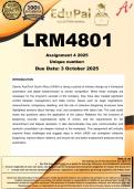 LRM4801 Assignment 4 &lpar;COMPLETE ANSWERS&rpar; 2025 - DUE 3 October 2025
