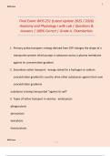 BIOS 251 Final Exam &ndash; Anatomy and Physiology I with Lab &lpar;Chamberlain&rpar; &vert; Verified Questions and Correct Answers &lpar;2025&sol;2026 Update&rpar; &vert; Grade A Study Guide