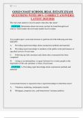 GOLD COAST SCHOOL REAL ESTATE EXAM QUESTIONS WITH 100&percnt; CORRECT ANSWERS&vert; LATEST 2025&sol;2026