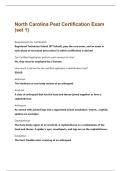 North Carolina Pest Certification Exam &lpar;set 1&rpar; Questions and Answers Best rated A&plus; Guaranteed Success Latest Update