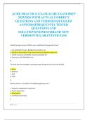 ACHE PRACTICE EXAM&sol;ACHE EXAM PREP   2025&sol;2026 WITH ACTUAL CORRECT  QUESTIONS AND VERIFIED DETAILED  ANSWERS&vert;FREQUENTLY TESTED  QUESTIONS AND  SOLUTIONS&vert;NEWEST&vert;BRAND NEW  VERSION&excl;&excl;&vert;GUARANTEED PASS 