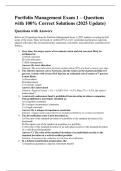 &colon; Portfolio Management Exam 1 &ndash; Questions with 100&percnt; Correct Solutions &lpar;2025 Update&rpar;