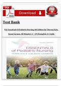 Test Bank for Essentials of Pediatric Nursing&comma; 4th Edition by Theresa Kyle & Susan Carmen &lpar;Lippincott Williams & Wilkins&comma; 2020&rpar; &vert; ISBN&colon; 9781975139841 &vert; All Chapters 1-29
