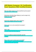 AVID Media Composer 101 Certification Exam Questions With Certified Answers  