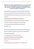HESI MENTAL HEALTH ENTRY EXAM &sol; ACTUAL EXAM TEST BANK WITH 400 QUESTIONS AND CORRECTLY DETAILED ANSWERS &lpar;VERIFIED ANSWERS&rpar; LATEST UPDATE ALREADY GRADED A&plus;