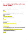 Bio 1100 EXAM QUESTIONS WITH 100&percnt; Verified Answers