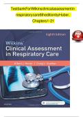 Complete Test Bank Wilkins’ Clinical Assessment in Respiratory Care 7th Edition Heuer Questions & Answers with rationales (Chapter 1-21)