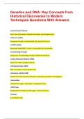 Genetics and DNA&colon; Key Concepts from Historical Discoveries to Modern Techniques Questions With Answers