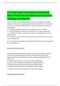 Ch 14 Varcarolis' Foundations of Psychiatric  Mental Health Nursing &lpar;Depressive Disorders&rpar;  Questions and Answers 