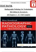 Radiographic Pathology for Technologists &ndash; 8th Edition by Kowalczyk &vert; Complete Test Bank &lpar;Chapters 1&ndash;12&rpar;