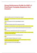 Group Performance Profile for N307-v1 Final Exam Complete Questions And Answers