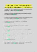 CMR Exam UPDATED Study ACTUAL  QUESTIONS AND CORRECT ANSWERS