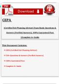 CEPA &lpar;Certified Exit Planning Advisor&rpar; Exam Bank&semi; Questions & Answers &lpar;Verified Answers&rpar;&comma; 100&percnt; Guaranteed Pass &vert;&vert;Complete A&plus; Guide