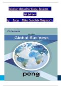Solution Manual for Global Business&comma; 5th Edition by Peng Mike&comma; Verified Chapters 1 - 17&comma; Complete Newest Version