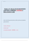 Mosby&rsquo;s CT Review Exam 2025 &vert; Real Exam Questions with Verified Answers