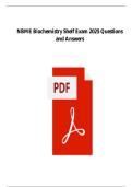 NBME BIOCHEMISTRY SHELF EXAM &lpar;UPDATED 2025&sol;2026&rpar; &ndash; QUESTIONS AND ANSWERS &ndash; VERIFIED & COMPLETE &ndash; INSTANT DOWNLOAD