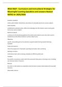 WGU D637 - Curriculum and Instructional Strategies for Meaningful Learning Questions and answers Newest RATED A&plus; 2025&sol;2026 