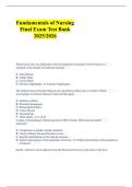 Fundamentals of Nursing Final Exam Test Bank 2025&sol;2026