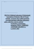 MLPAO MLA&sol;T Exam 2025 &vert; Verified Questions & Answers Test Bank