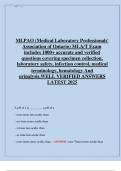 MLPAO MLA&sol;T Exam 2025 &vert; 1000&plus; Verified Questions & Answers Test Bank