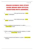 PRAXIS SCIENCE 5905 STUDY  GUIDE BRAND NEW OFFICIAL  QUESTIONS WITH ANSWERS&period;