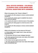 REAL ESTATE EXPRESS - COLORADO  CLOSINGS FINAL EXAM BRAND NEW  OFFICIAL QUESTIONS WITH ANSWERS&period; 