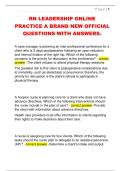 RN LEADERSHIP ONLINE  PRACTICE A BRAND NEW OFFICIAL  QUESTIONS WITH ANSWERS&period; 