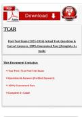 TCAR Post-Test Exam &lpar;&rpar; Actual Test&semi; Questions & Correct Answers&comma; 100&percnt; Guaranteed Pass &vert;&vert;Complete A&plus; Guide