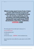 Illinois Leasing Agent License Exam 2025 &vert; Latest Versions with Verified Questions & Answers