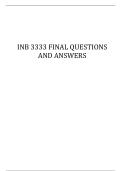 INB 3333 FINAL QUESTIONS AND ANSWERS