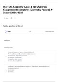 The TEFL Academy &lpar;Level 5 TEFL Course&rpar;&period; Assignment B complete&period; &lbrack;Correctly Passed&rsqb; A&plus; Grade&period;&vert; 2024-2025