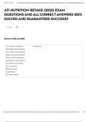 ATI NUTRITION RETAKE &lpar;2025&rpar; EXAM QUESTIONS AND ALL CORRECT ANSWERS 100&percnt; SOLVED AND GUARANTEED SUCCESS&excl;&excl;