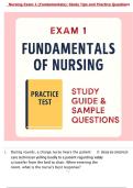 Nursing Exam 1 &lpar;Fundamentals&rpar;&colon; Study Tips and Practice Questions
