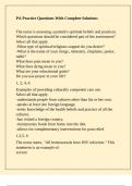PA Practice Questions With Complete Solutions